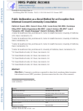 Cover page: Public Deliberation as a Novel Method for an Exception From Informed Consent Community Consultation