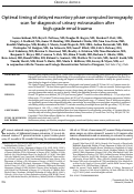 Cover page: Optimal timing of delayed excretory phase computed tomography scan for diagnosis of urinary extravasation after high-grade renal trauma.