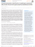 Cover page: Unsupervised pattern identification in spatial gene expression atlas reveals mouse brain regions beyond established ontology.