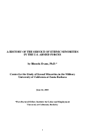 Cover page: A History of the Service of Ethnic Minorities in the U.S. Armed Forces