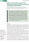 Cover page: NR4A family members regulate T cell tolerance to preserve immune homeostasis and suppress autoimmunity.