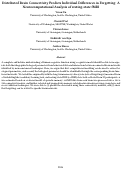 Cover page: Distributed Brain Connectivity Predicts Individual Differences in Forgetting: A Neurocomputational Analysis of resting-state fMRI