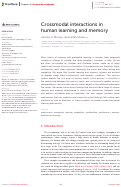 Cover page: Crossmodal interactions in human learning and memory