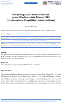 Cover page: Morphology and review of the odd genus Rhadinoscelidia Kimsey, 1988 (Hymenoptera, Chrysididae, Loboscelidiinae)