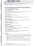 Cover page: The Role of Appraisals and Coping in Predicting Posttraumatic Stress Following Pediatric Injury