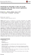 Cover page: Maximizing the relationship of yield to site-specific management zones with object-oriented segmentation of hyperspectral images