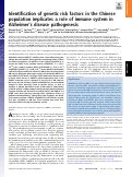 Cover page: Identification of genetic risk factors in the Chinese population implicates a role of immune system in Alzheimer’s disease pathogenesis