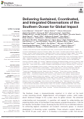 Cover page: Delivering Sustained, Coordinated, and Integrated Observations of the Southern Ocean for Global Impact