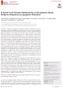 Cover page: A Novel CovS Variant Harbored by a Colonization Strain Reduces Streptococcus pyogenes Virulence.