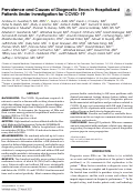 Cover page: Prevalence and Causes of Diagnostic Errors in Hospitalized Patients Under Investigation for COVID-19