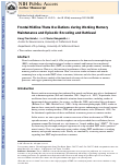 Cover page: Frontal midline theta oscillations during working memory maintenance and episodic encoding and retrieval