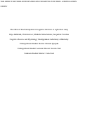 Cover page of The effect of food anticipation on cognitive function- A replication study