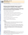 Cover page: Detecting a clinically meaningful change in tic severity in Tourette syndrome: A comparison of three methods