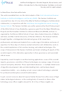 Cover page: Artificial Intelligence’s Societal Impacts, Governance, and Ethics: Introduction to the 2019 Summer Institute on AI and Society and its Rapid Outputs