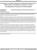 Cover page: Prevalence of a Positive Emergency Department Septic Screen Differs between Respiratory Syncytial Virus and Non-Respiratory Syncytial Virus Bronchiolitis