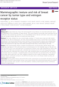 Cover page: Mammographic texture and risk of breast cancer by tumor type and estrogen receptor status