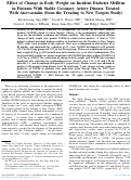 Cover page: Effect of Change in Body Weight on Incident Diabetes Mellitus in Patients With Stable Coronary Artery Disease Treated With Atorvastatin (from the Treating to New Targets Study)