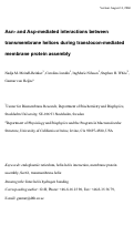 Cover page: Asn- and Asp-mediated interactions between transmembrane helices during translocon-mediated membrane protein assembly