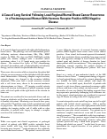 Cover page: A Case of Long Survival Following Local Regional/Sternal Breast Cancer Recurrence In a Postmenopausal Woman With Hormone Receptor Positive HER2 Negative Disease