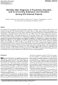Cover page: Mortality after diagnosis of psychiatric disorders and co-occurring substance use disorders among HIV-infected patients.