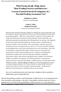 Cover page: What parents really think about their feeding practices and Behaviors: Lessons learned from the development of a parental feeding assessment tool