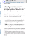 Cover page: Energy Management for Personalized Weight Reduction (EMPOWER) Program: Three-Year Outcome Data.