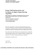 Cover page: Design, Field Implementation and Evaluation of Adaptive Ramp Metering Algorithms