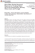 Cover page: Kama Muta: Similar Emotional Responses to Touching Videos Across the United States, Norway, China, Israel, and Portugal