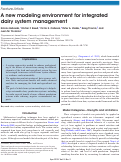 Cover page: A new modeling environment for integrated dairy system management