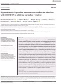 Cover page: Hyponatremia: A possible immuno-neuroendocrine interface with COVID-19 in a kidney transplant recipient.