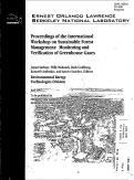 Cover page: Proceedings of the International Workshop on Sustainable Forest Management: Monitoring and Verification of Greenhouse Gases