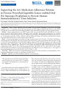 Cover page: Supporting the Art: Medication Adherence Patterns in Persons Prescribed Ingestible Sensor-enabled Oral Pre-Exposure Prophylaxis to Prevent Human Immunodeficiency Virus Infection.