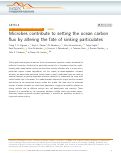 Cover page: Microbes contribute to setting the ocean carbon flux by altering the fate of sinking particulates