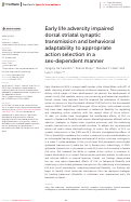 Cover page: Early life adversity impaired dorsal striatal synaptic transmission and behavioral adaptability to appropriate action selection in a sex-dependent manner