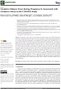 Cover page: Oxidative Balance Score during Pregnancy Is Associated with Oxidative Stress in the CANDLE Study