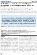 Cover page: Divalent Cations and Redox Conditions Regulate the Molecular Structure and Function of Visinin-Like Protein-1