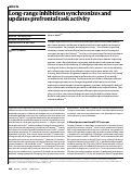 Cover page: Long-range inhibition synchronizes and updates prefrontal task activity