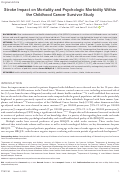 Cover page: Stroke impact on mortality and psychologic morbidity within the Childhood Cancer Survivor Study