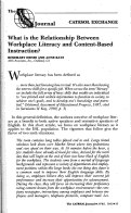 Cover page: What Is the Relationship Between Workplace Literacy and Content-Based Instruction?