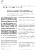 Cover page: ApoC-III ASO promotes tissue LPL activity in the absence of apoE-mediated TRL clearance