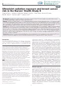 Cover page: Ultraviolet radiation exposure and breast cancer risk in the Nurses’ Health Study II