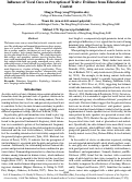 Cover page: Influence of Vocal Cues on Perception of Traits: Evidence from Educational Context