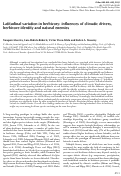 Cover page: Latitudinal variation in herbivory: influences of climatic drivers, herbivore identity and natural enemies