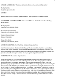 Cover page: Reading and affect: University Spanish learners' perceptions of a reading program