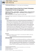 Cover page: Pharmacological Tuning of Heat Shock Protein 70 Modulates Polyglutamine Toxicity and Aggregation