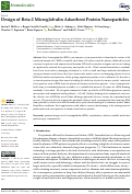 Cover page: Design of Beta-2 Microglobulin Adsorbent Protein Nanoparticles.