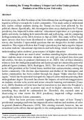 Cover page: Examining the Trump Presidency’s Impact on Latinx Undergraduate Students at an Elite 4-year University