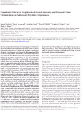 Cover page: Cumulative Effects of Neighborhood Social Adversity and Personal Crime Victimization on Adolescent Psychotic Experiences