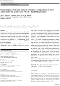 Cover page: Relationships of dietary patterns with body composition in older adults differ by gender and PPAR-γ Pro12Ala genotype