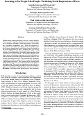 Cover page: Learning to See People Like People: Predicting Social Impressions of Faces